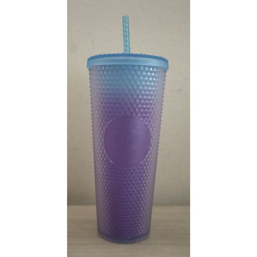 Starbucks 2021 Summer Blue Ombre Bling Studded ColdCup 24oz Tumbler Cup